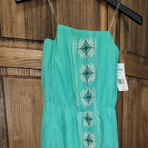 Trixxi Aqua Strapless High Low Dress Small